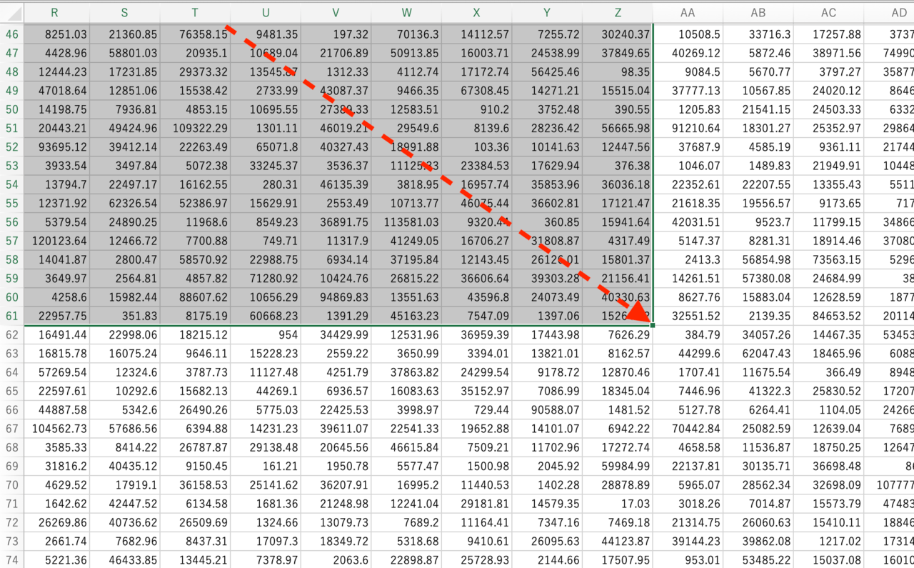 ドラッグ操作に画面スクロールをともなう場面