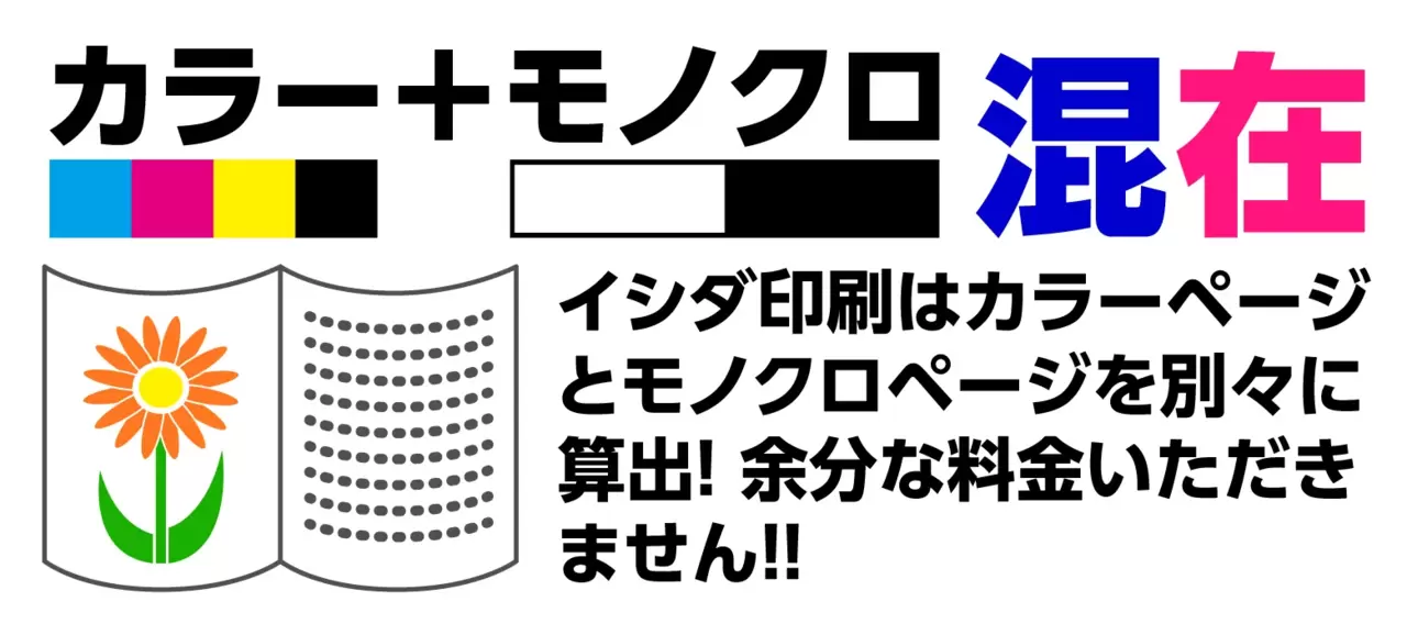 カラー・モノクロ混在対応可能です。必要なページだけカラー印刷でコストを最適化！