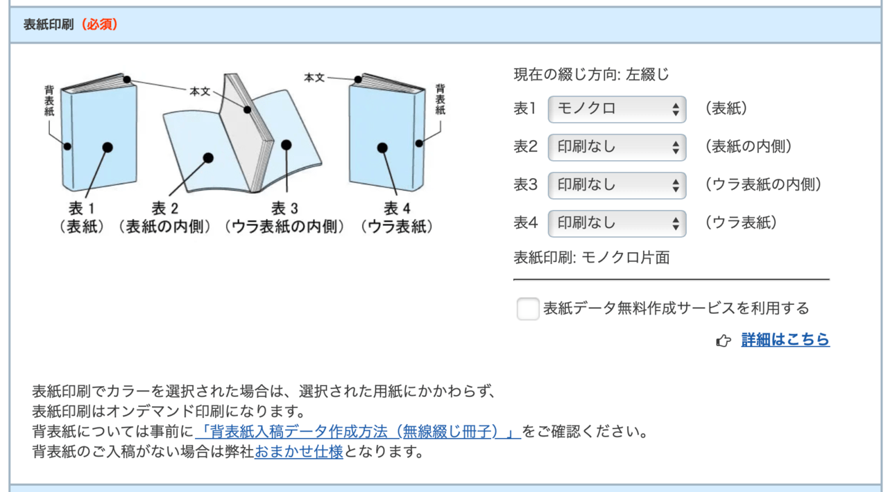 表紙印刷（冊子印刷の注文）